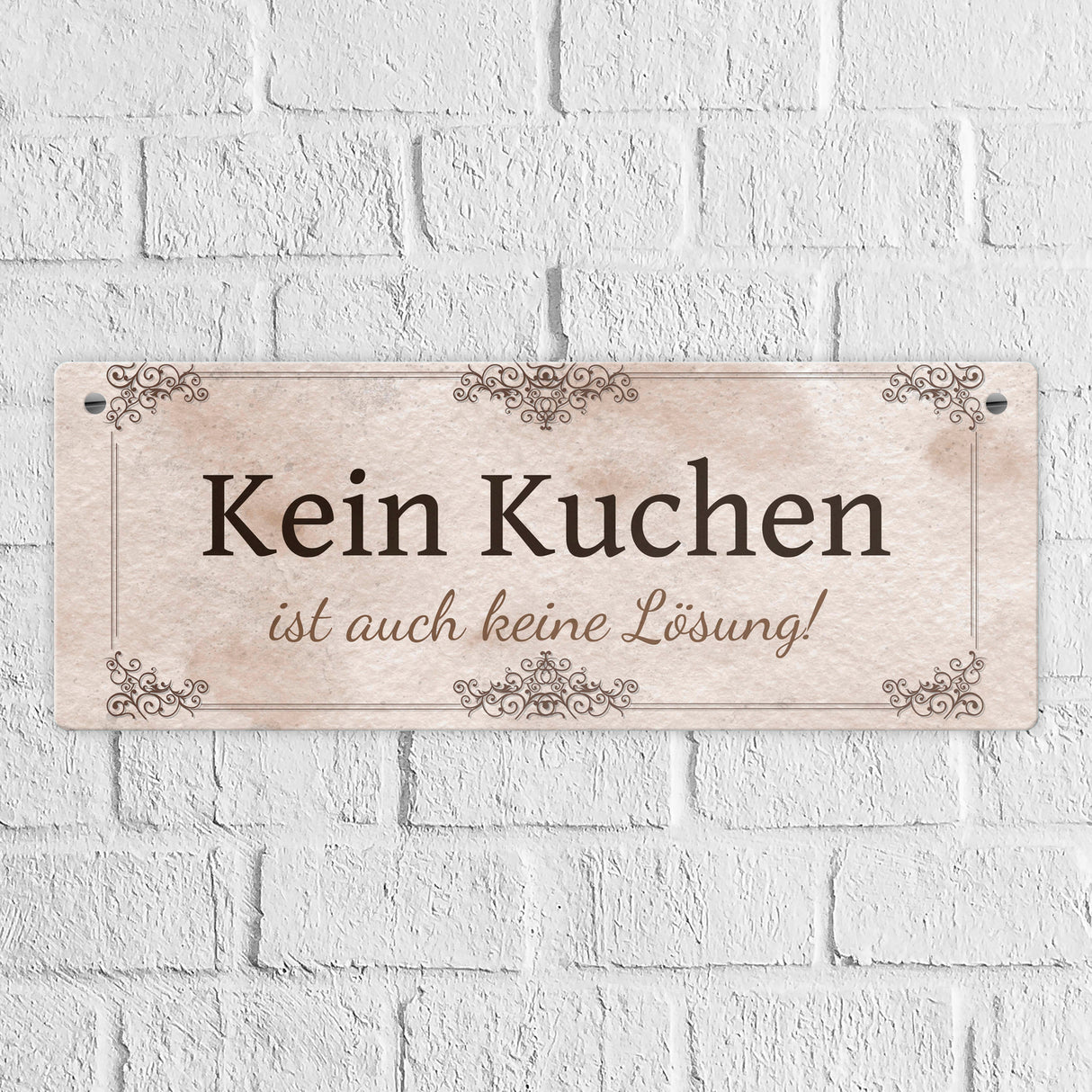 Kein Kuchen ist auch keine Lösung Metallschild vintage