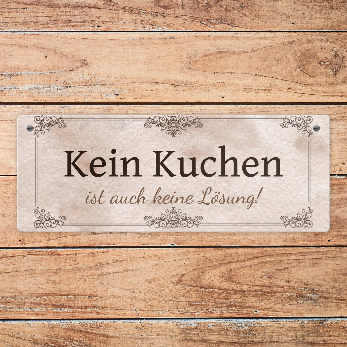 Kein Kuchen ist auch keine Lösung Metallschild vintage