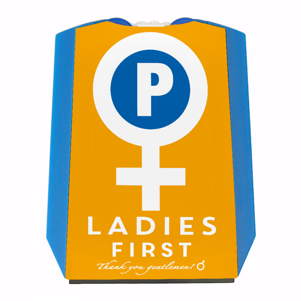 Venussymbol Ladies First Parkscheibe in Lila-Gelb mit 2 Einkaufswagenchips