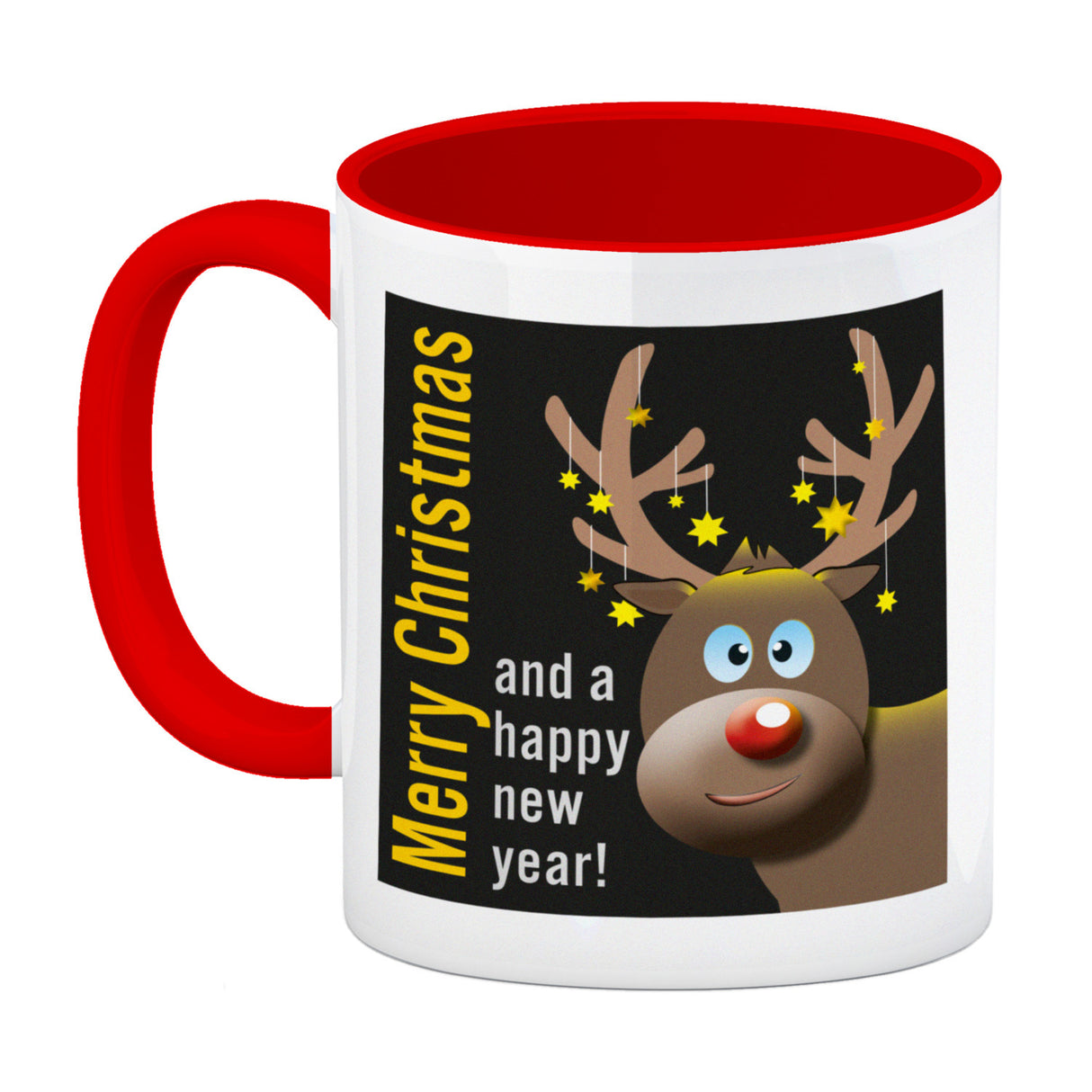 Rentier Motiv und Spruch Kaffeebecher zum Thema Weihnachten