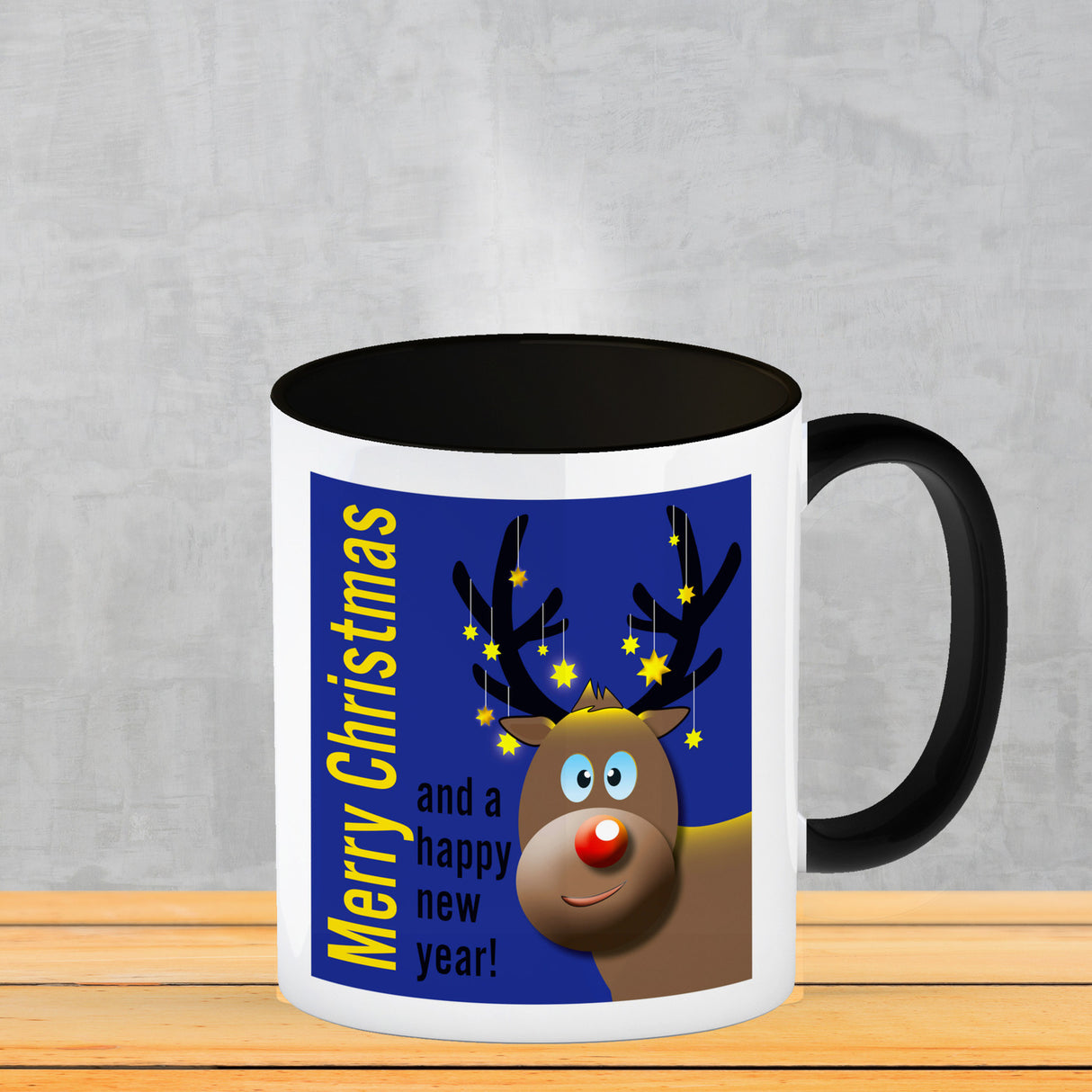 Rentier Motiv und Spruch Kaffeebecher zum Thema Weihnachten