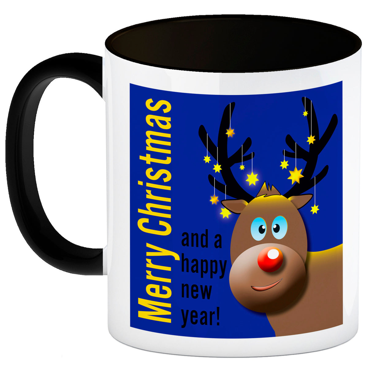 Rentier Motiv und Spruch Kaffeebecher zum Thema Weihnachten