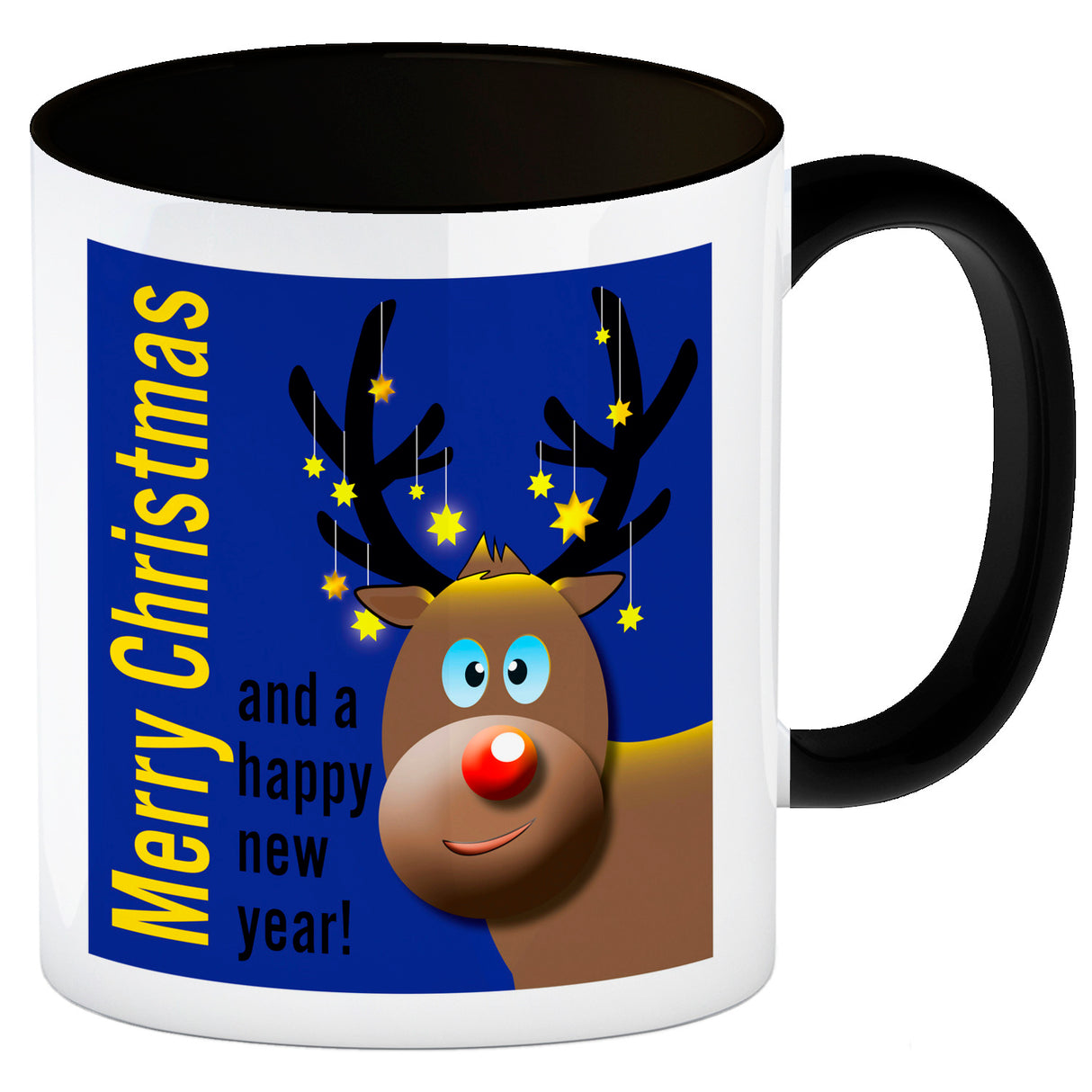 Rentier Motiv und Spruch Kaffeebecher zum Thema Weihnachten