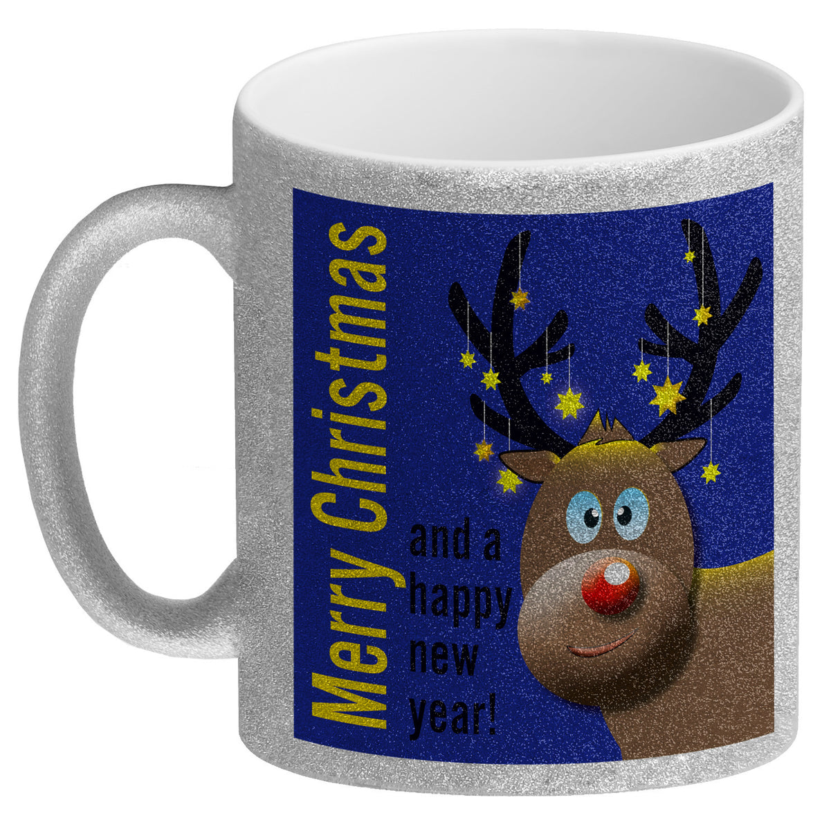 Rentier Motiv und Spruch Kaffeebecher zum Thema Weihnachten