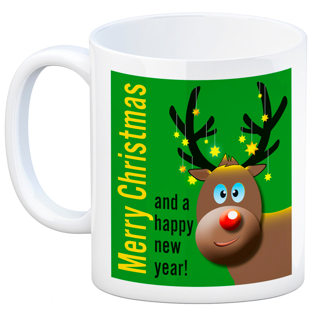 Rentier Motiv und Spruch Kaffeebecher zum Thema Weihnachten
