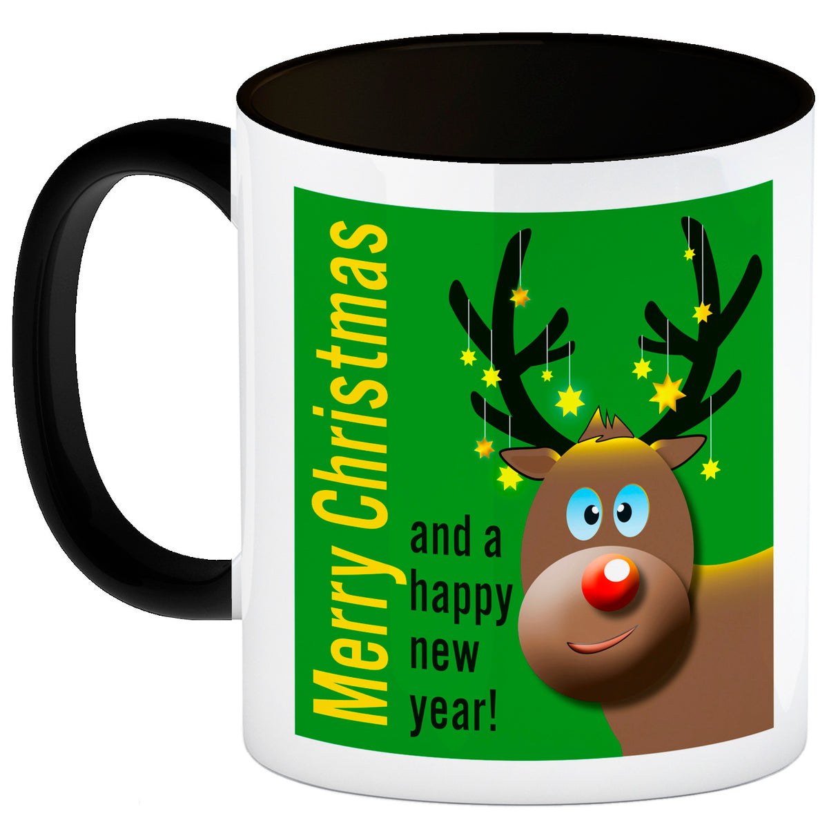 Rentier Motiv und Spruch Kaffeebecher zum Thema Weihnachten