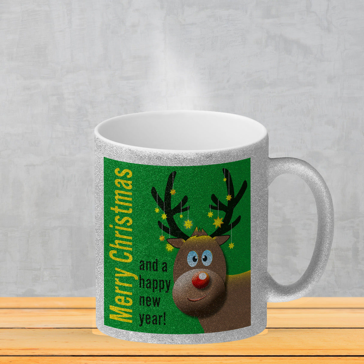 Rentier Motiv und Spruch Kaffeebecher zum Thema Weihnachten