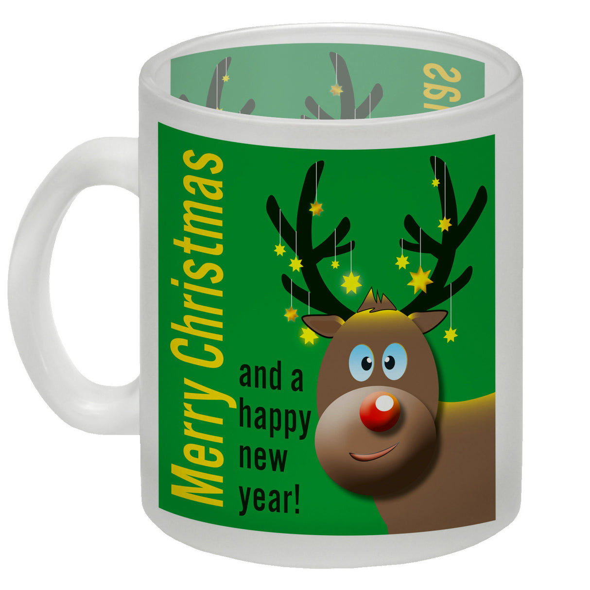 Rentier Motiv und Spruch Kaffeebecher zum Thema Weihnachten