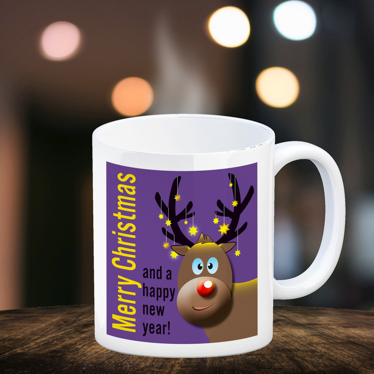 Rentier Motiv und Spruch Kaffeebecher zum Thema Weihnachten