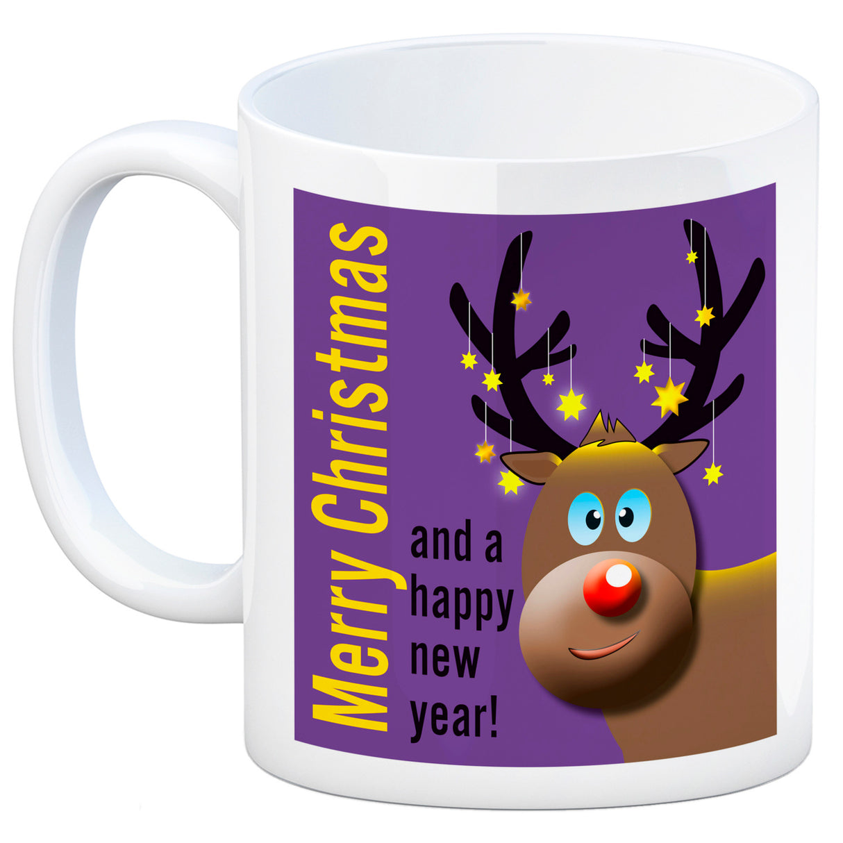 Rentier Motiv und Spruch Kaffeebecher zum Thema Weihnachten