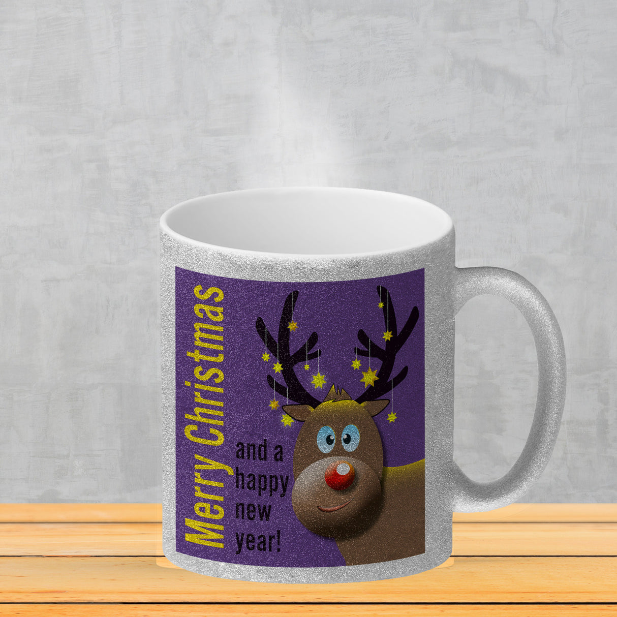 Rentier Motiv und Spruch Kaffeebecher zum Thema Weihnachten