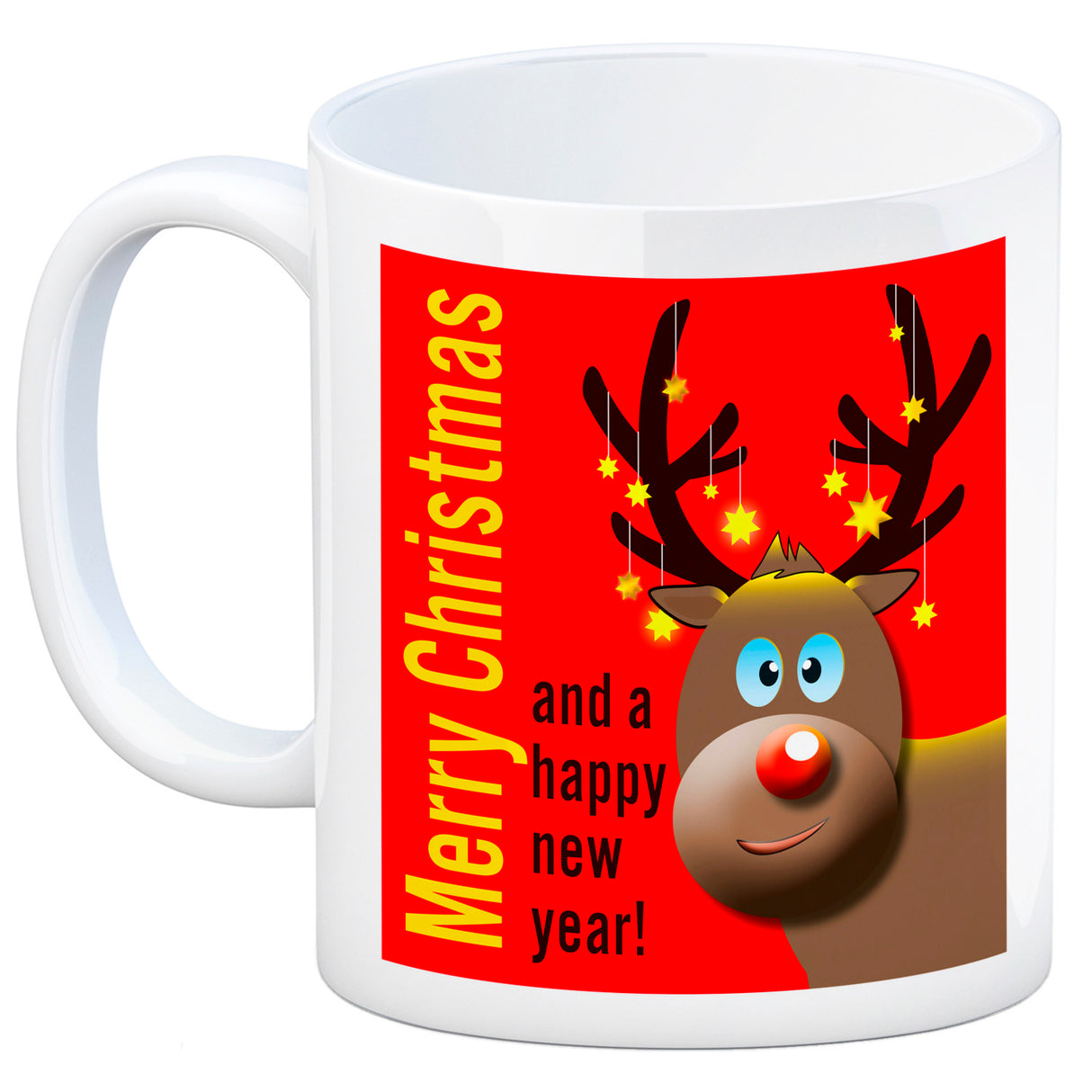 Rentier Motiv und Spruch Kaffeebecher zum Thema Weihnachten