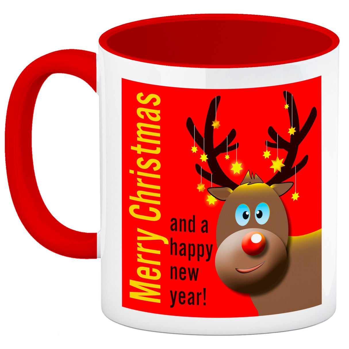 Rentier Motiv und Spruch Kaffeebecher zum Thema Weihnachten