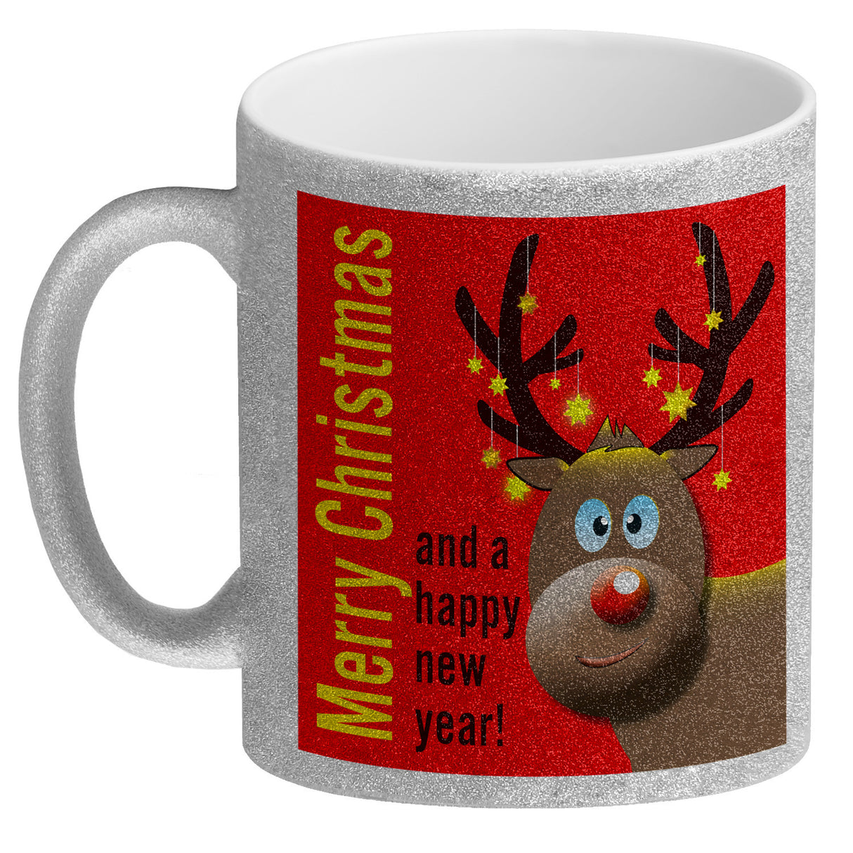 Rentier Motiv und Spruch Kaffeebecher zum Thema Weihnachten