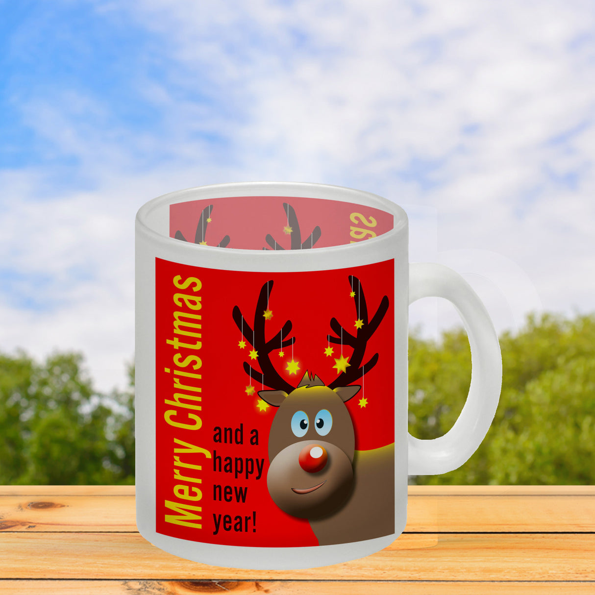 Rentier Motiv und Spruch Kaffeebecher zum Thema Weihnachten