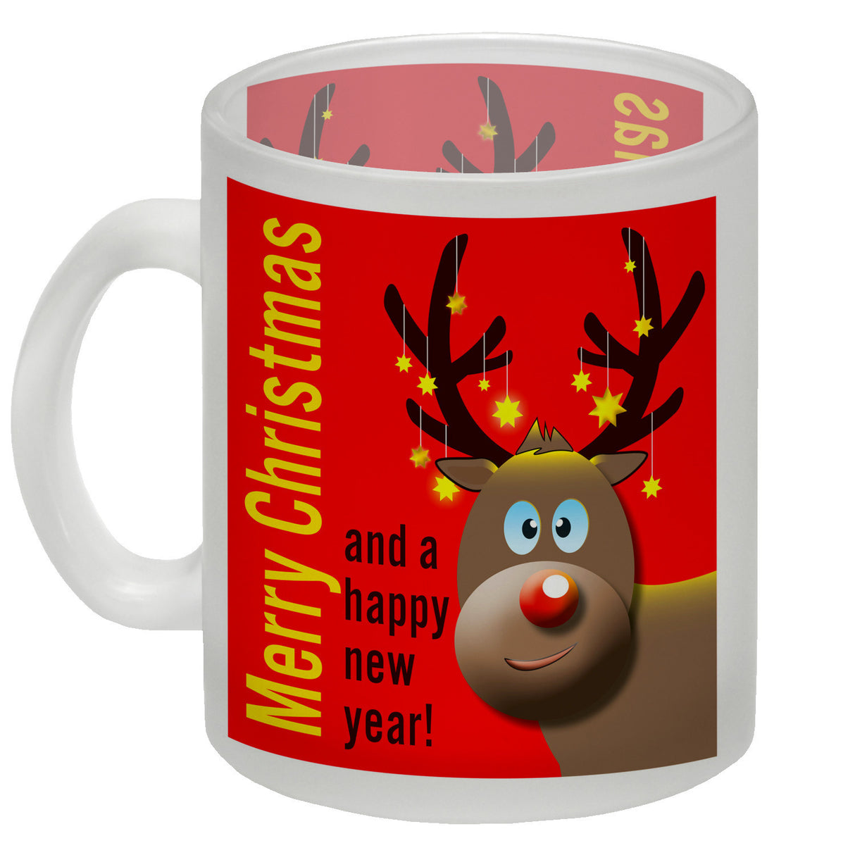 Rentier Motiv und Spruch Kaffeebecher zum Thema Weihnachten