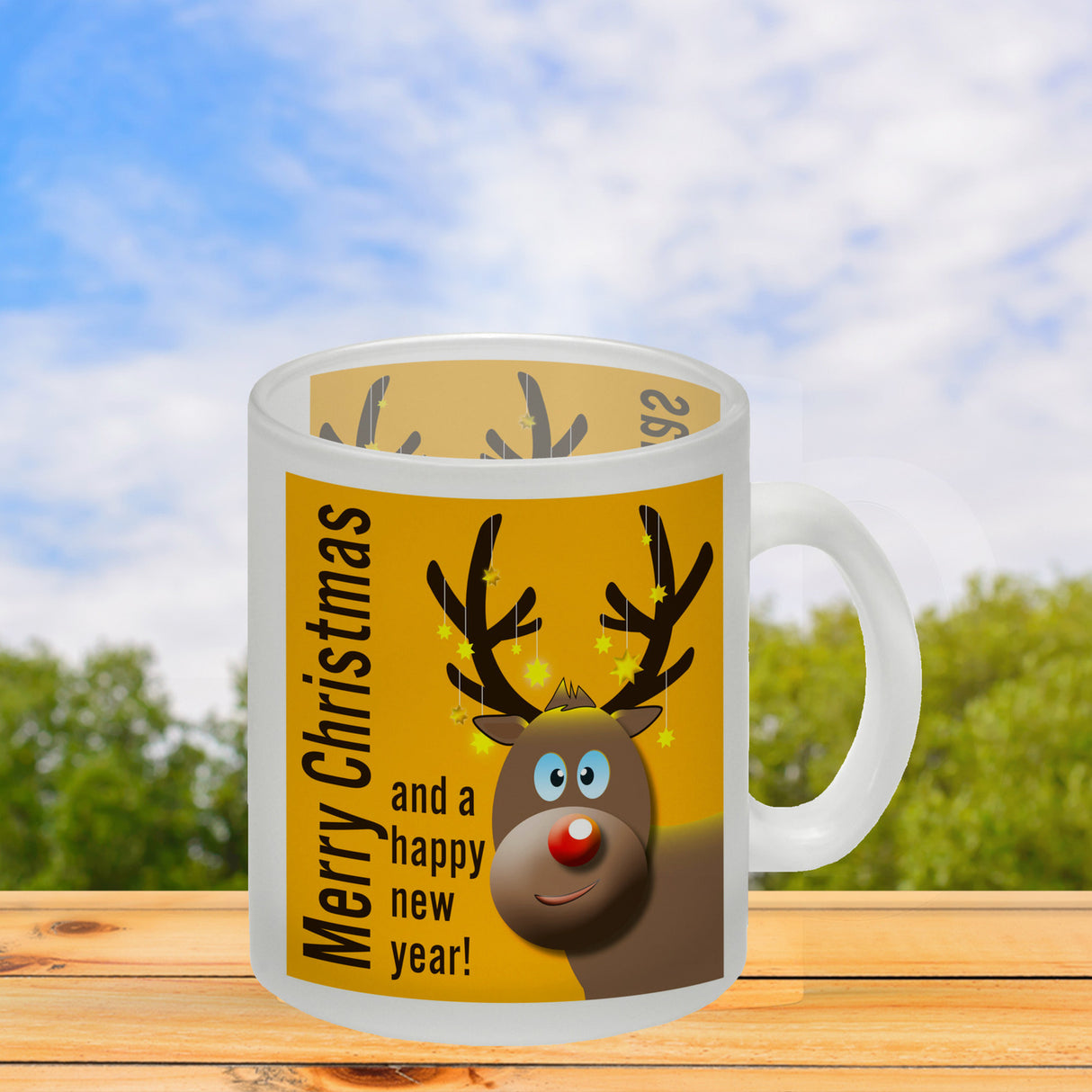 Rentier Motiv und Spruch Kaffeebecher zum Thema Weihnachten