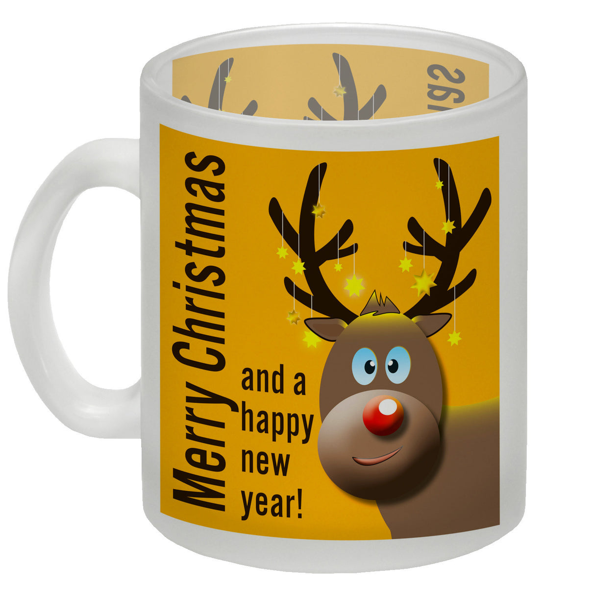 Rentier Motiv und Spruch Kaffeebecher zum Thema Weihnachten