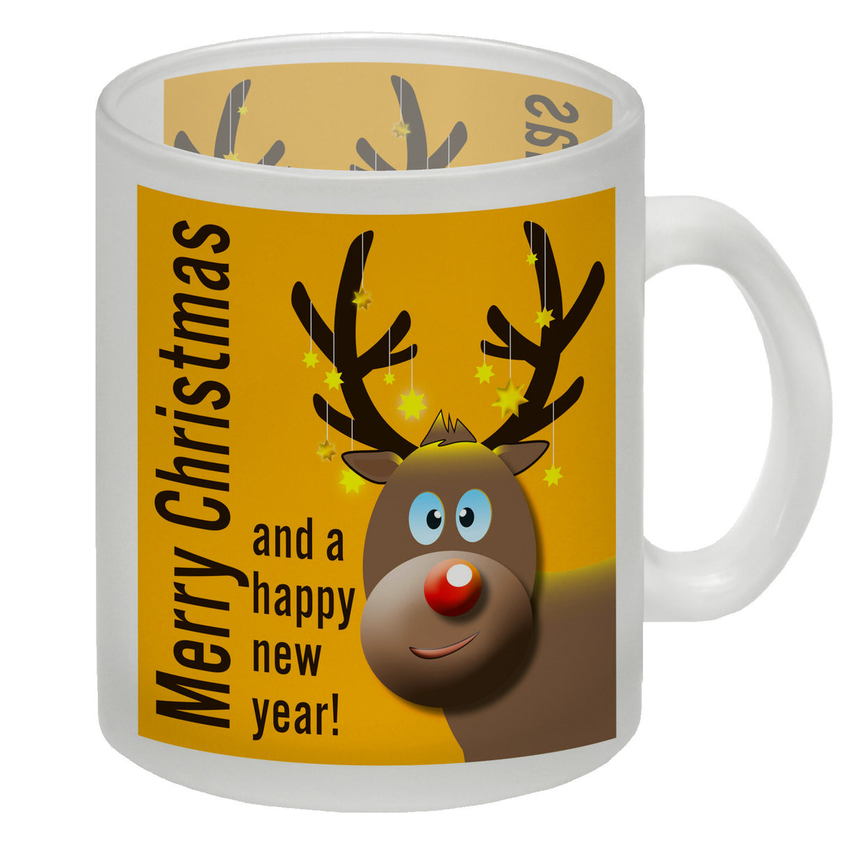 Rentier Motiv und Spruch Kaffeebecher zum Thema Weihnachten