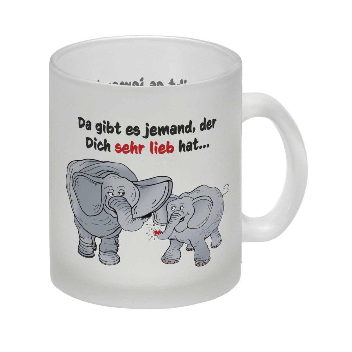 Kaffeebecher zum Thema Liebe mit Elefanten Motiv