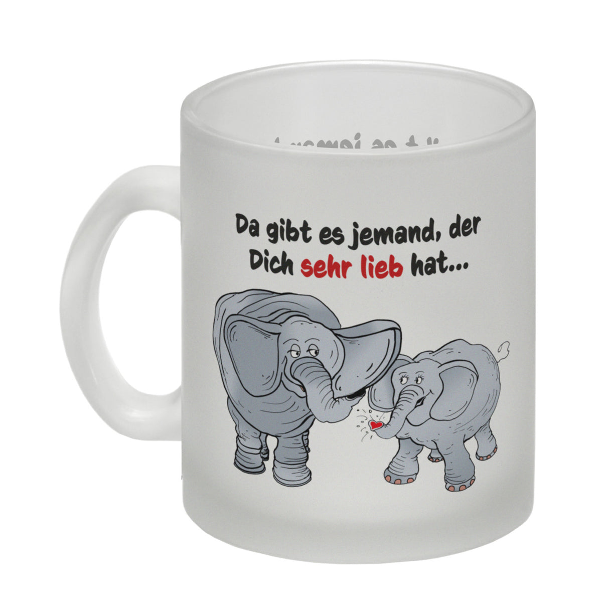 Kaffeebecher zum Thema Liebe mit Elefanten Motiv