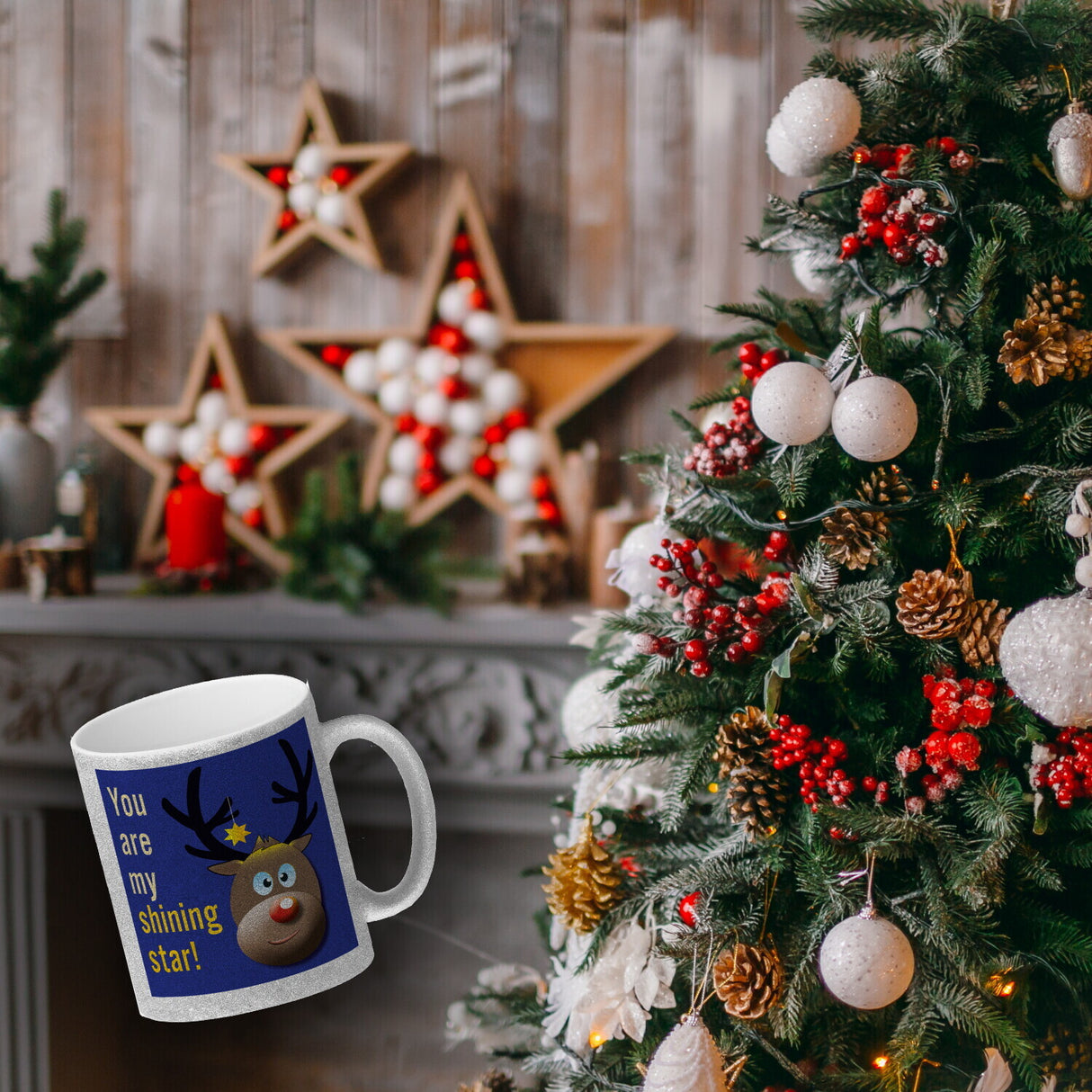 Weihnachten Kaffeebecher mit Rentier Motiv