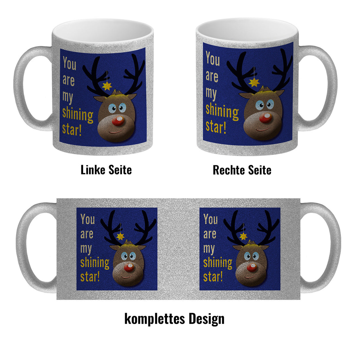 Weihnachten Kaffeebecher mit Rentier Motiv