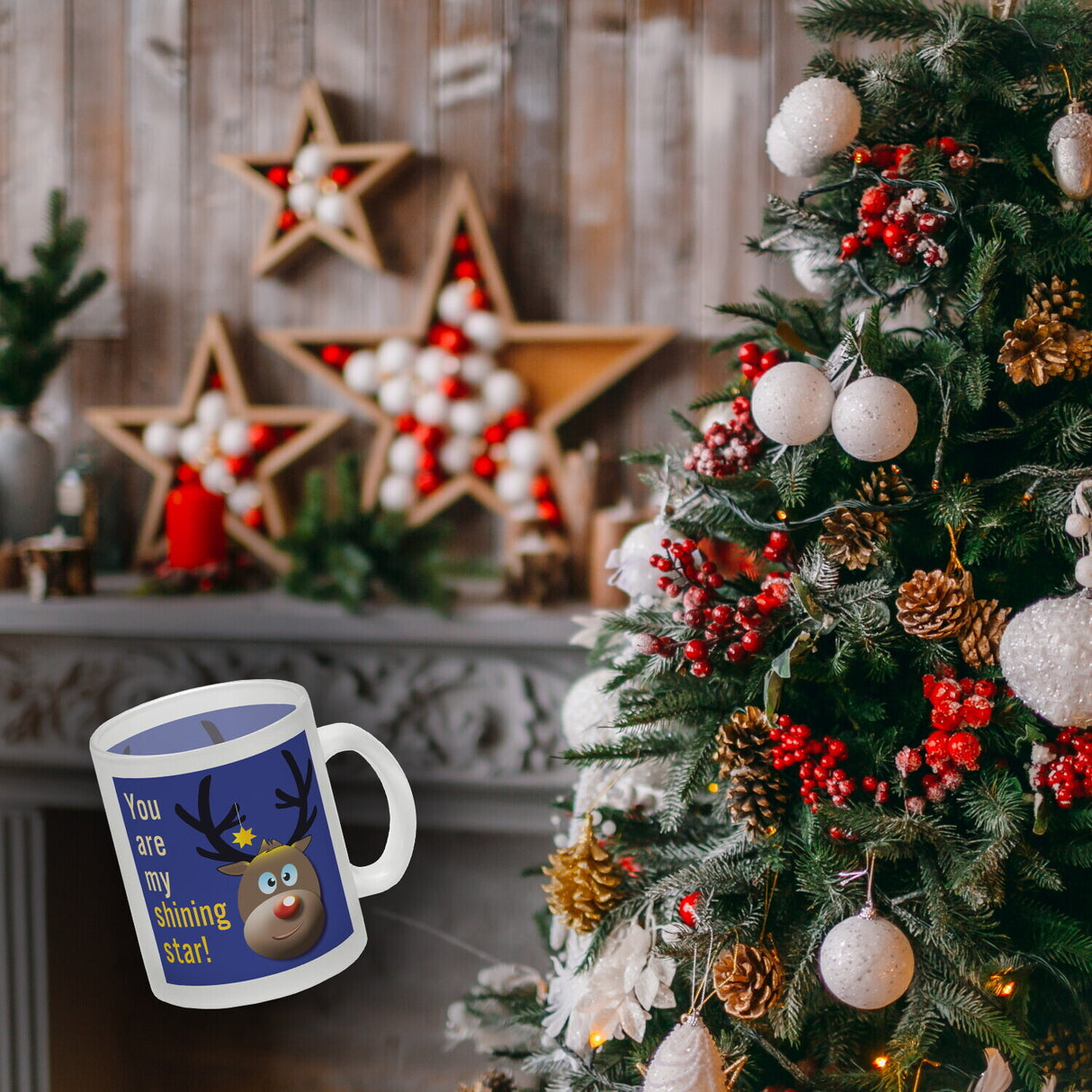 Weihnachten Kaffeebecher mit Rentier Motiv