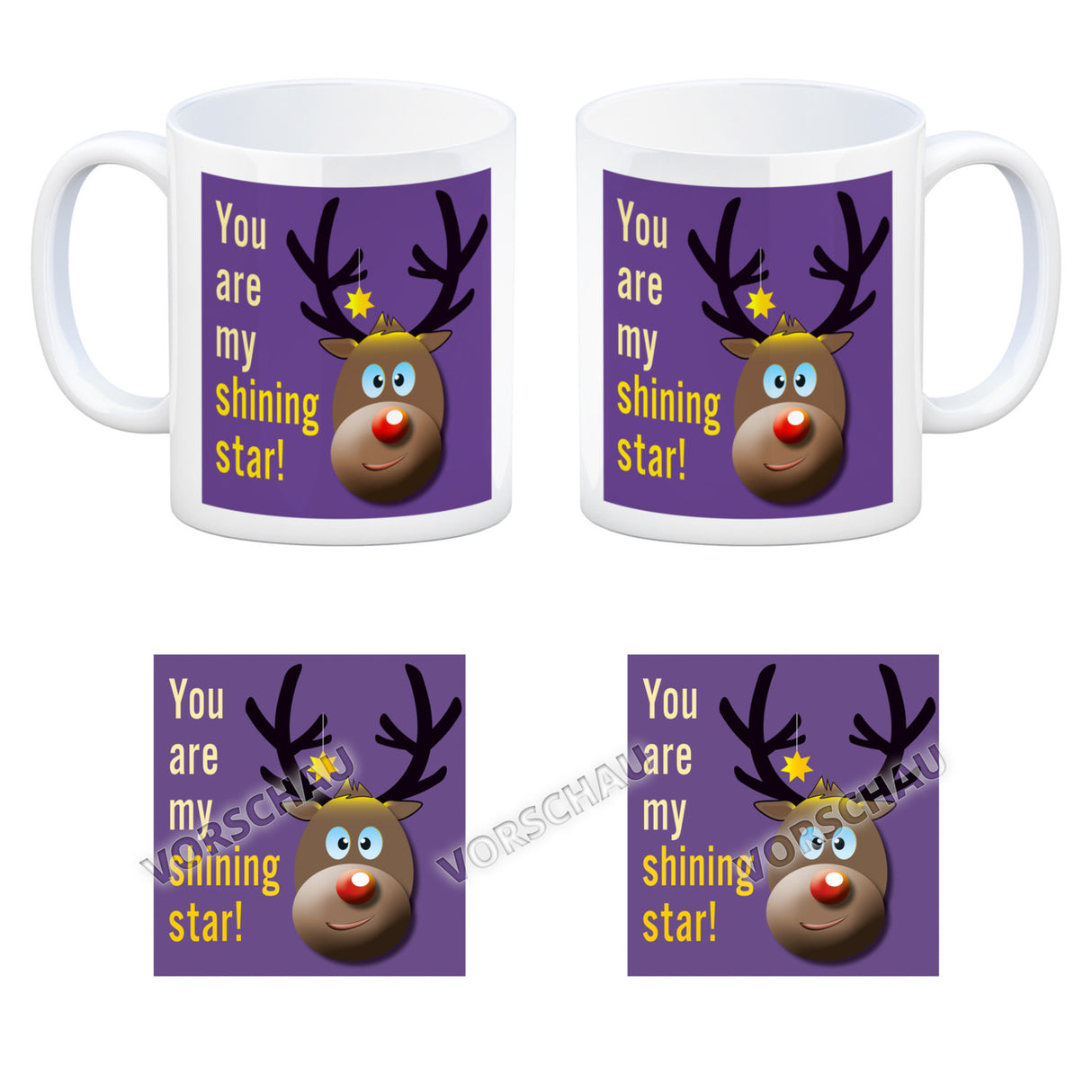 Weihnachten Kaffeebecher mit Rentier Motiv