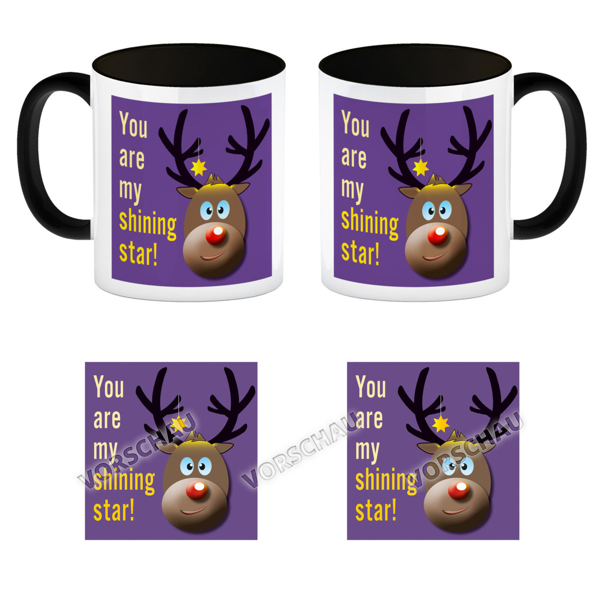 Weihnachten Kaffeebecher mit Rentier Motiv