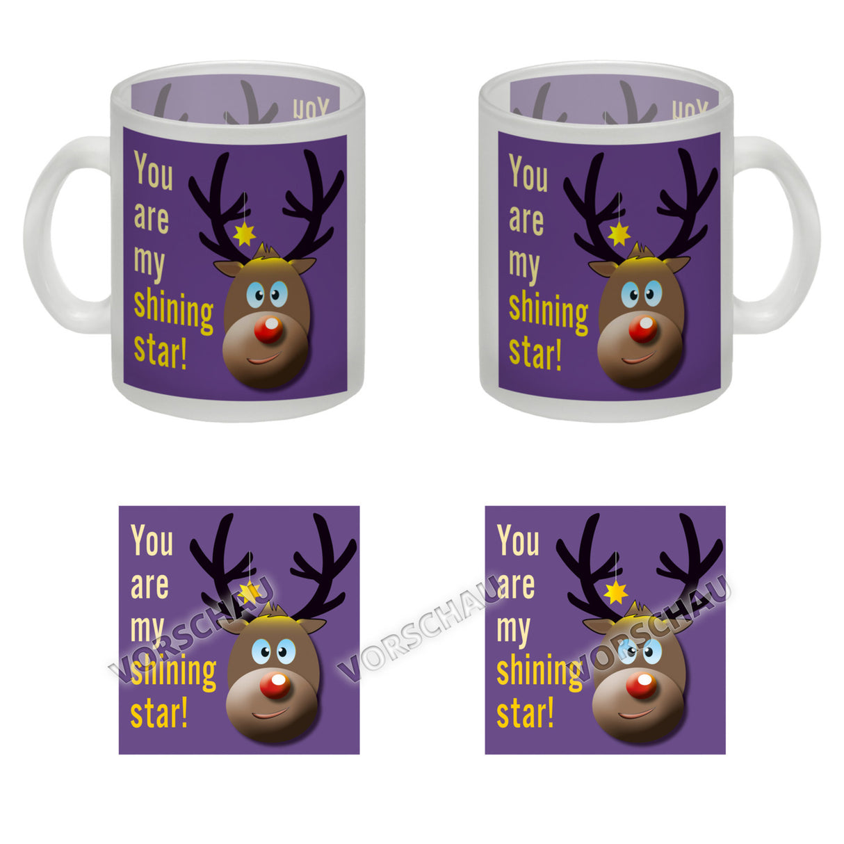 Weihnachten Kaffeebecher mit Rentier Motiv