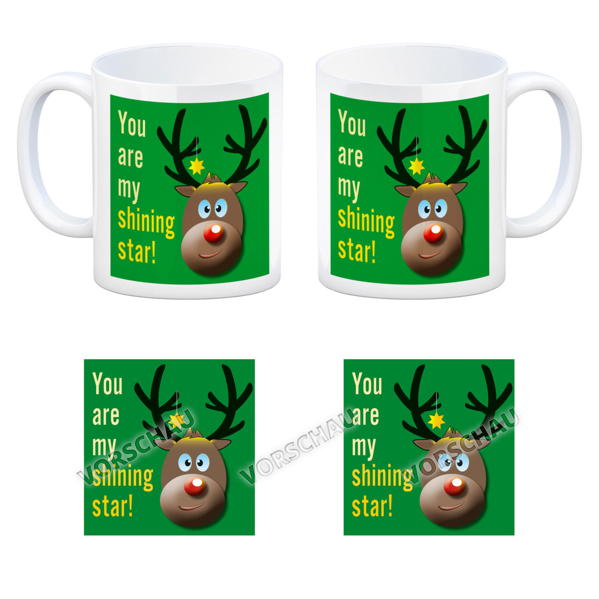 Weihnachten Kaffeebecher mit Rentier Motiv