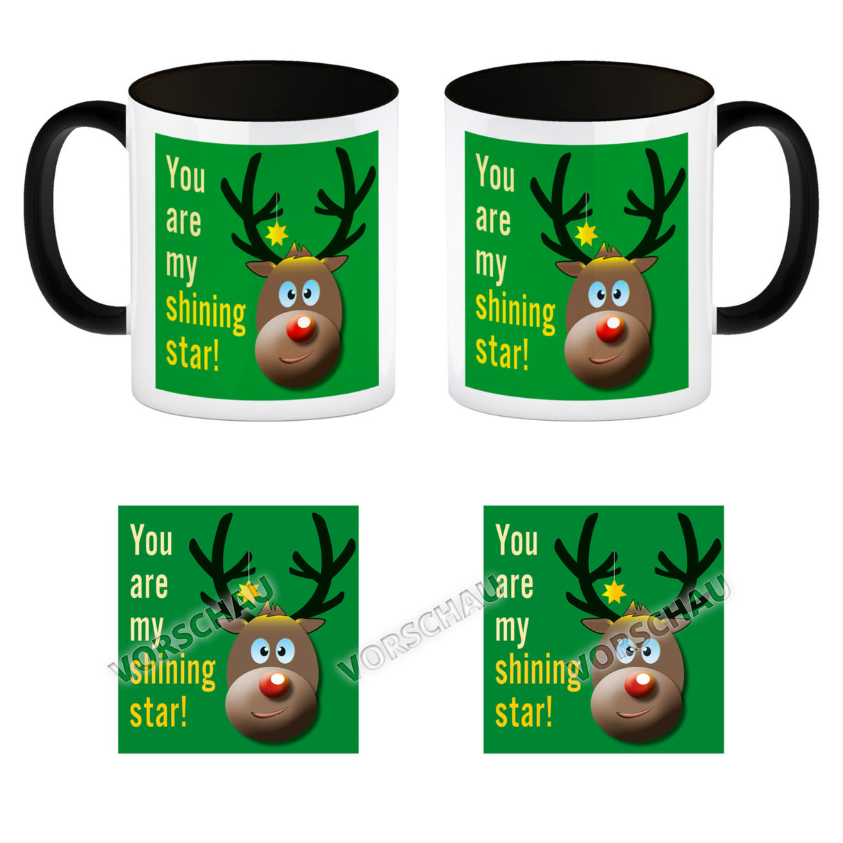Weihnachten Kaffeebecher mit Rentier Motiv
