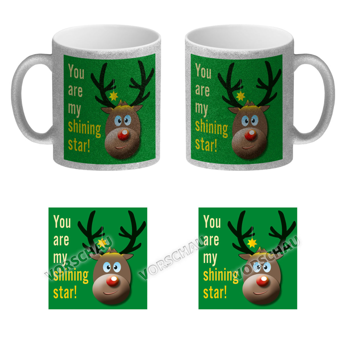 Weihnachten Kaffeebecher mit Rentier Motiv