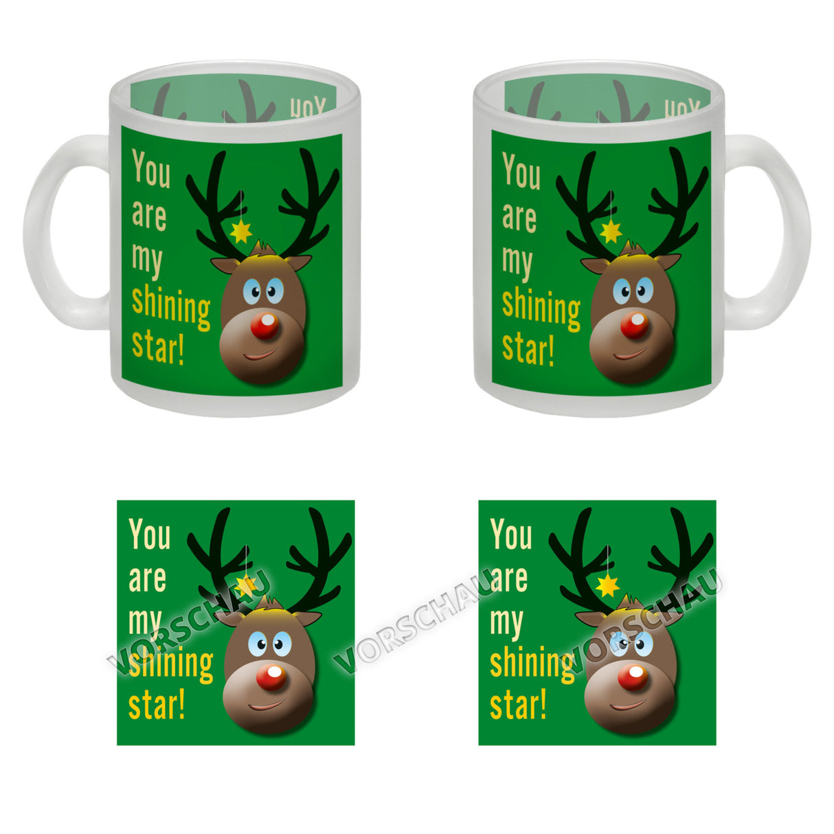 Weihnachten Kaffeebecher mit Rentier Motiv