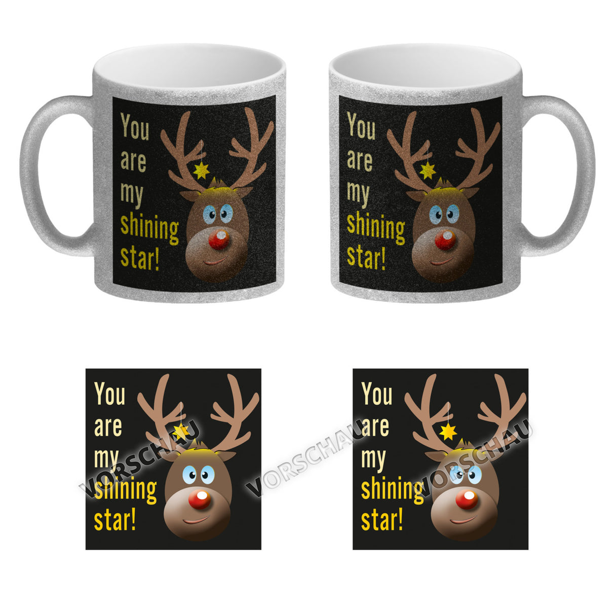 Weihnachten Kaffeebecher mit Rentier Motiv