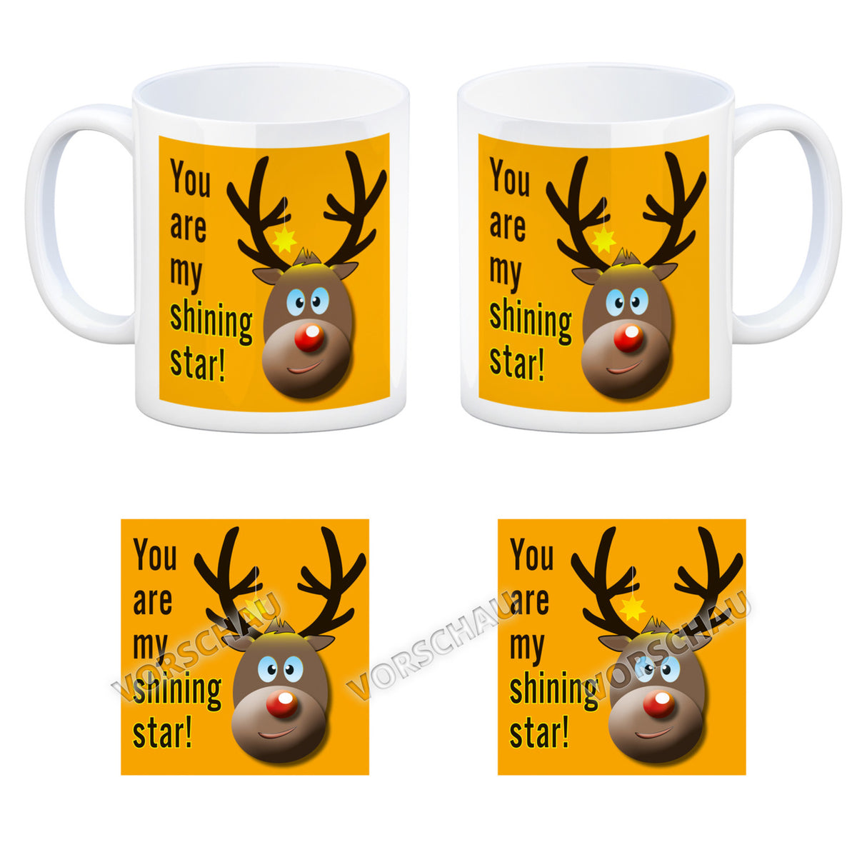 Weihnachten Kaffeebecher mit Rentier Motiv