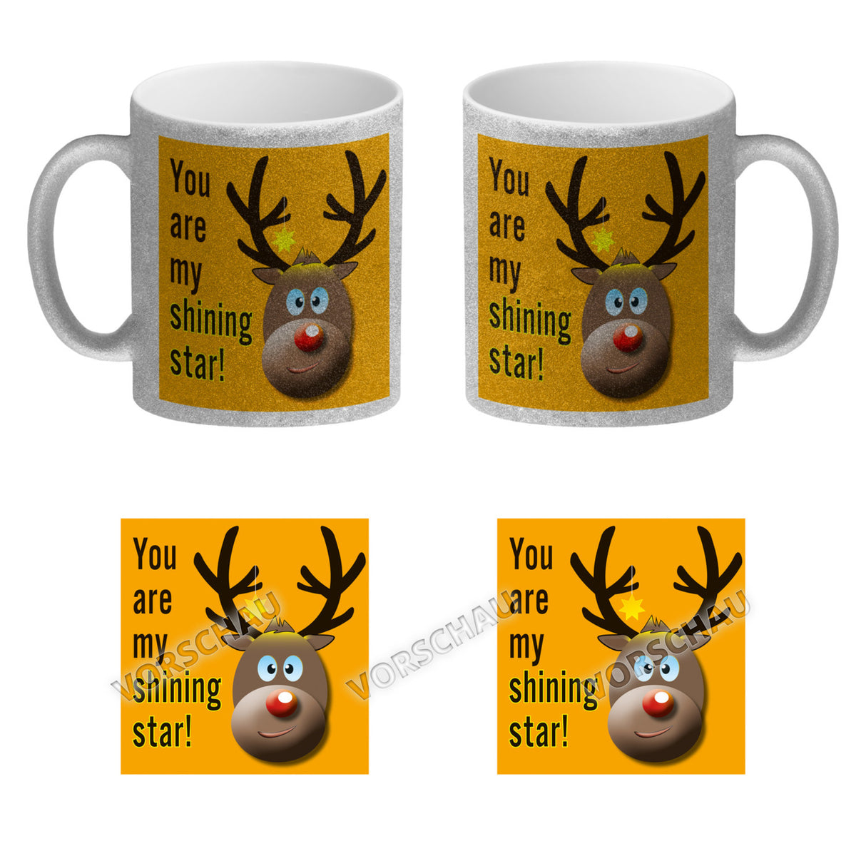 Weihnachten Kaffeebecher mit Rentier Motiv