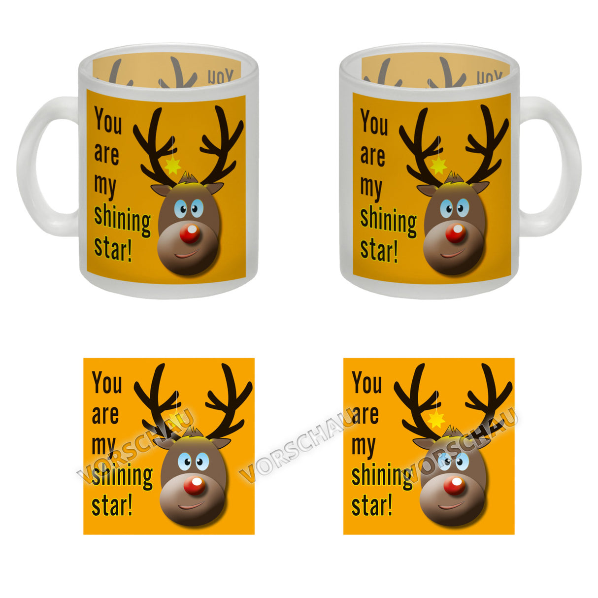 Weihnachten Kaffeebecher mit Rentier Motiv