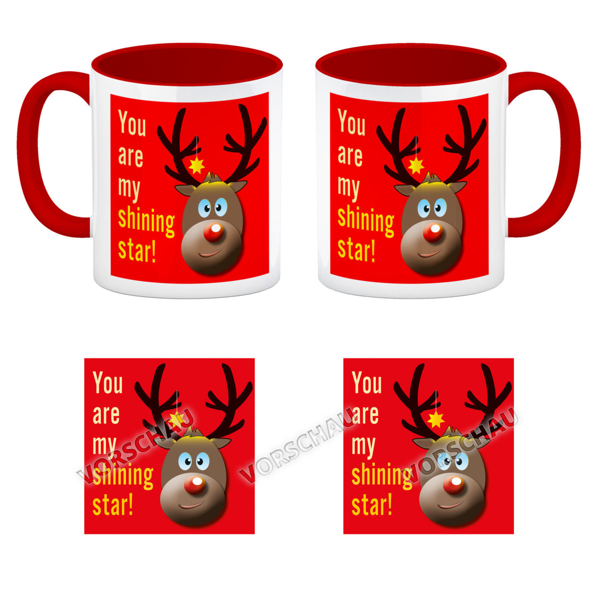 Weihnachten Kaffeebecher mit Rentier Motiv