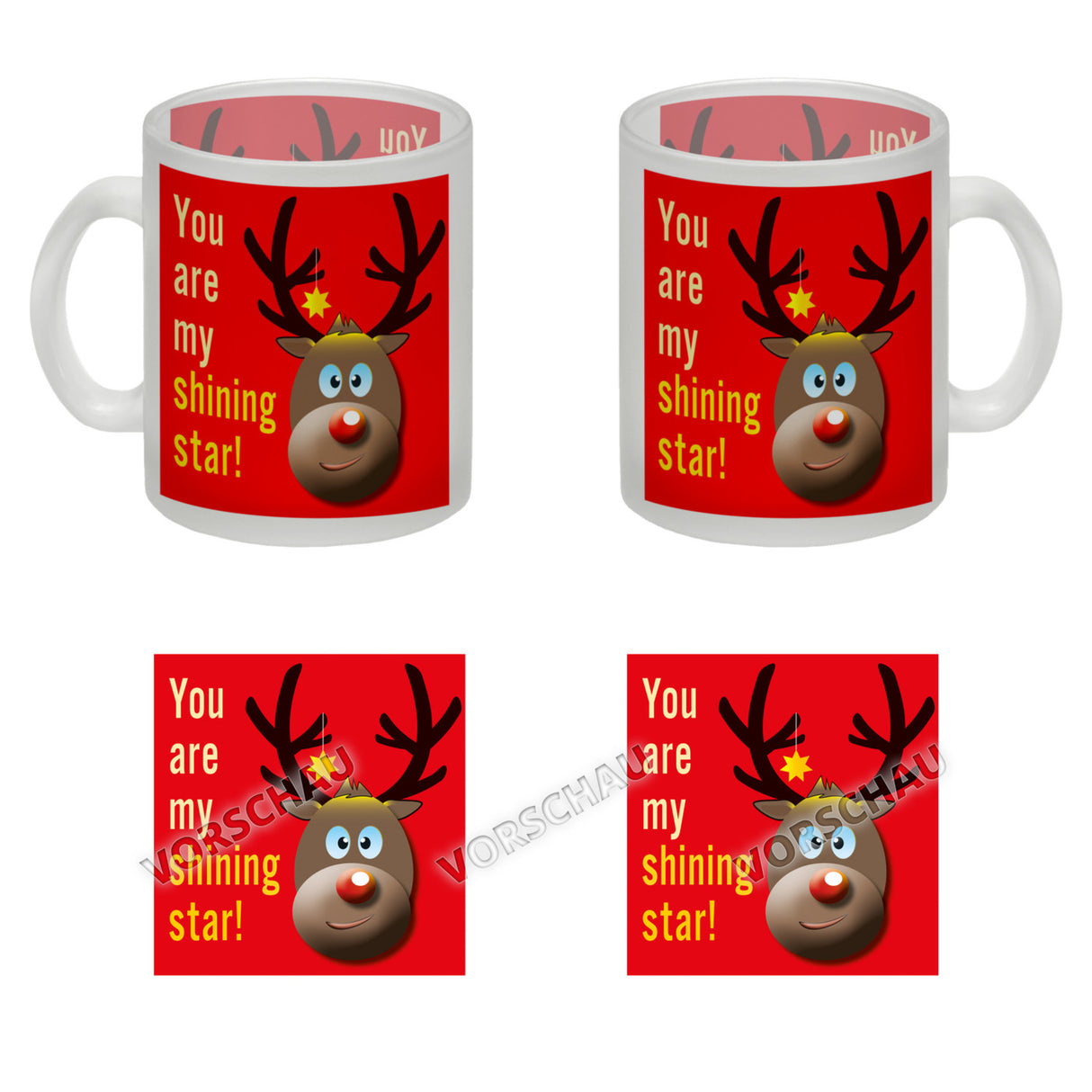 Weihnachten Kaffeebecher mit Rentier Motiv