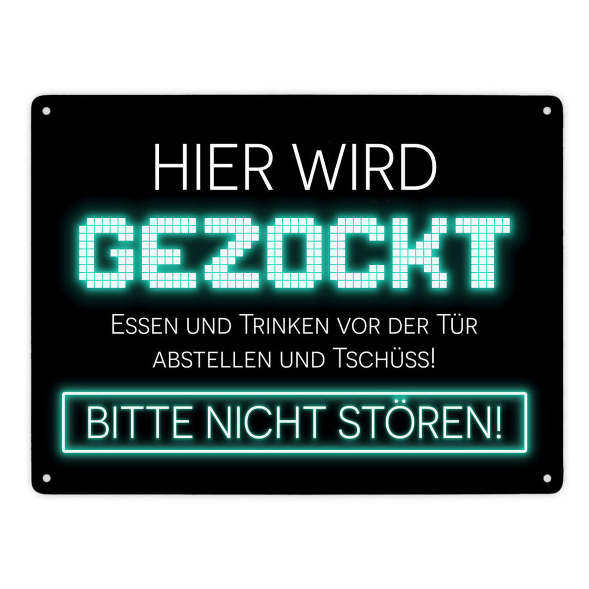 Hier wird gezockt Metallschild für Gamer in violett