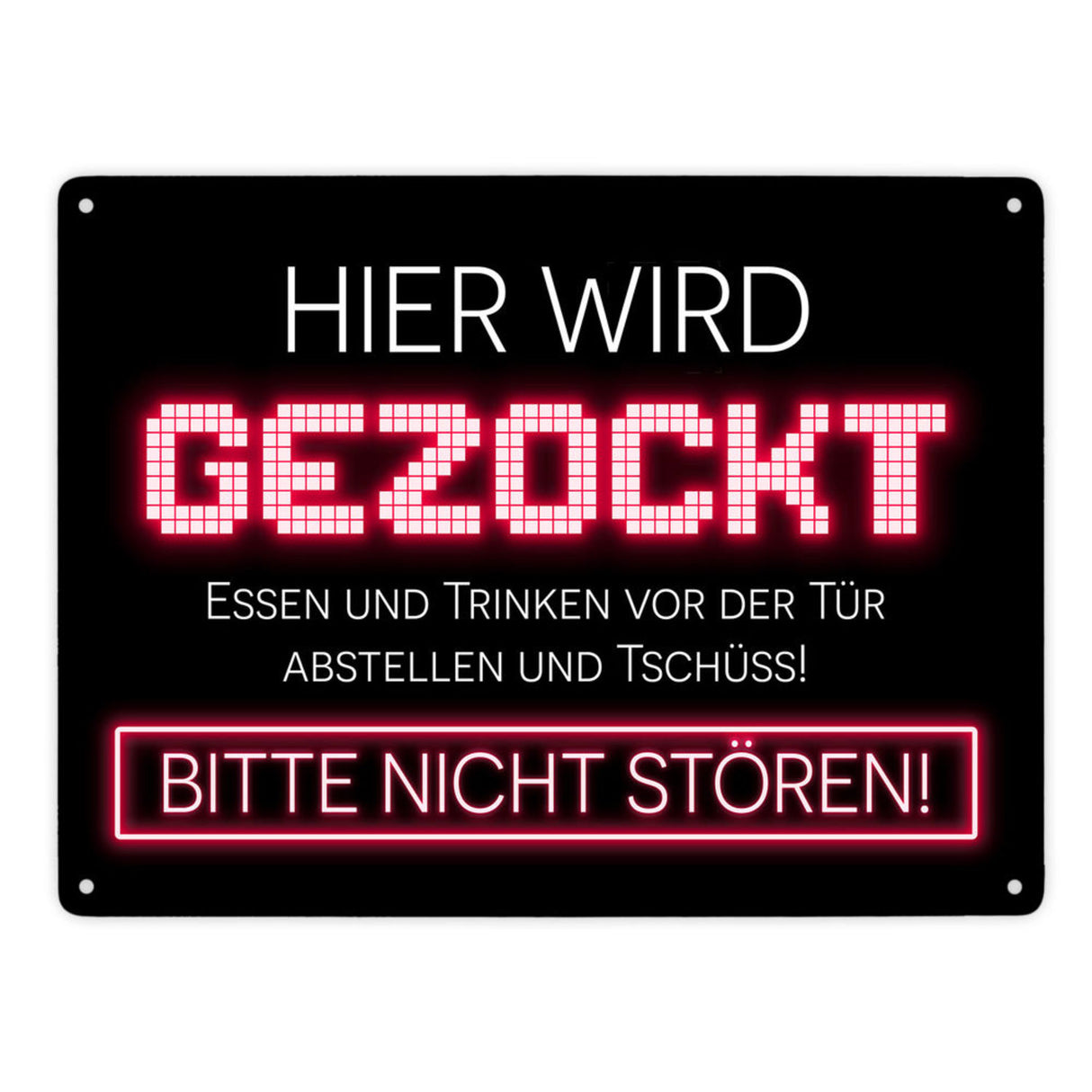 Hier wird gezockt Metallschild für Gamer in violett