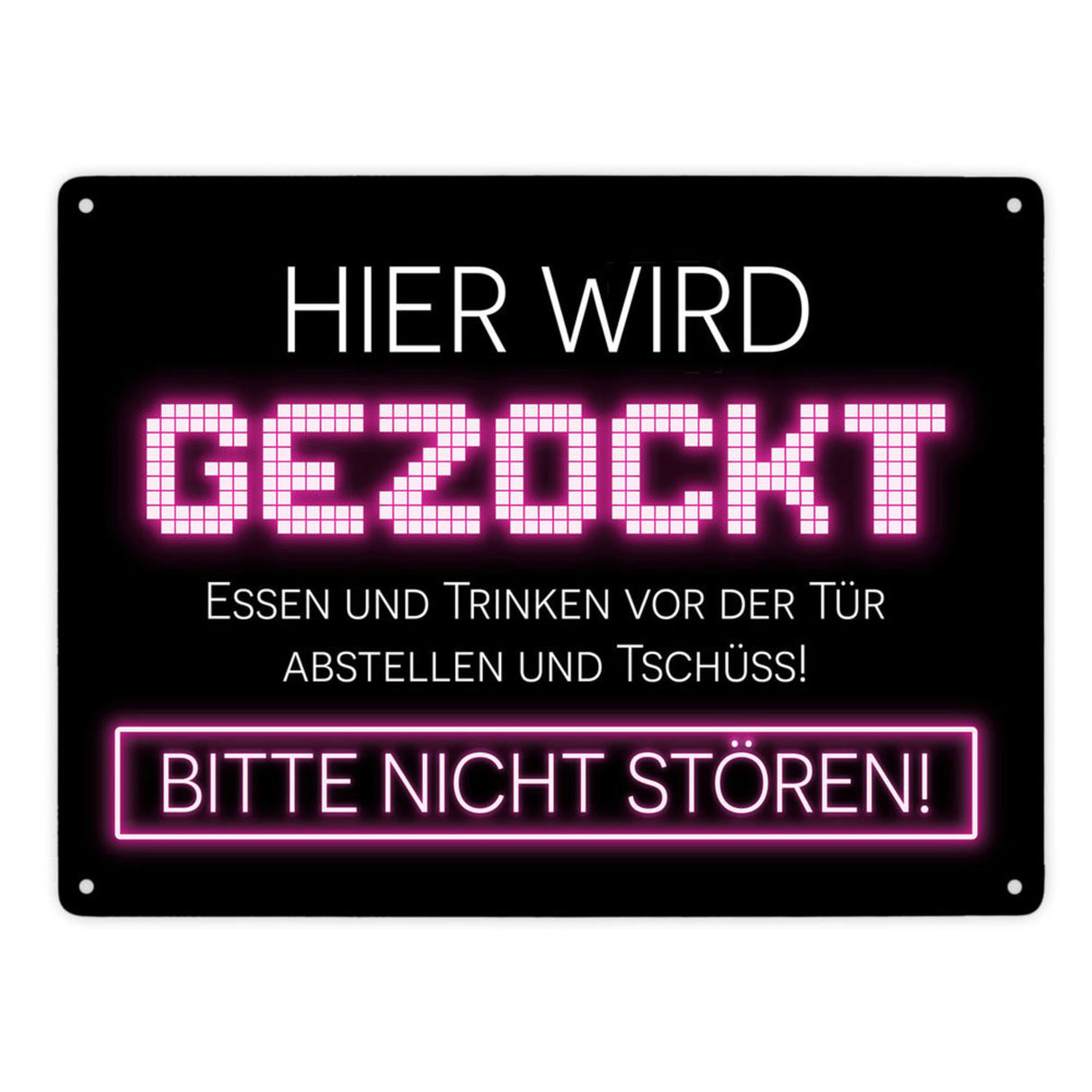 Hier wird gezockt Metallschild für Gamer in violett