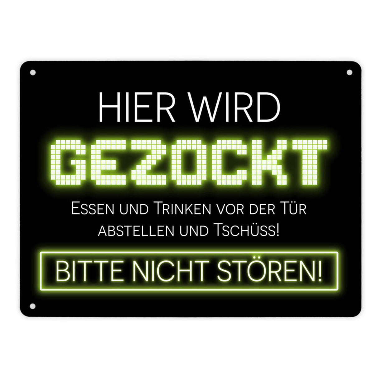 Hier wird gezockt Metallschild für Gamer in violett