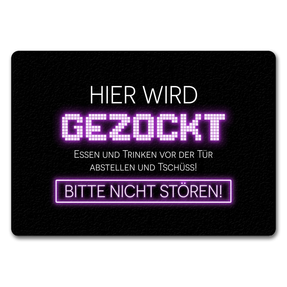 Hier wird gezockt Fußmatte für Gamer in violett