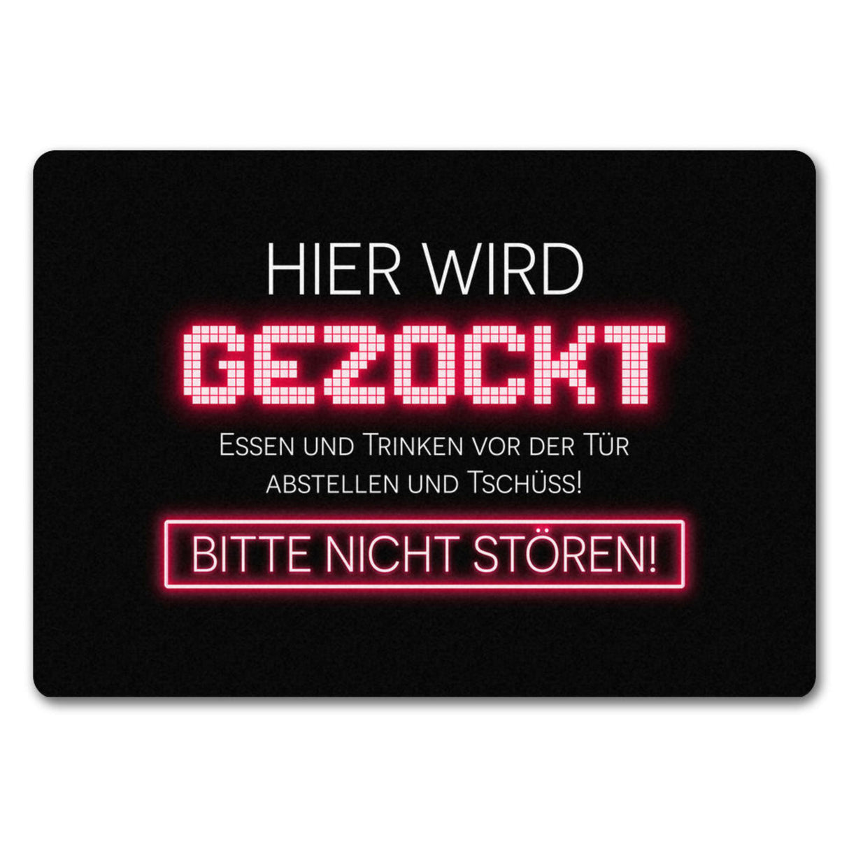 Hier wird gezockt Fußmatte für Gamer in violett