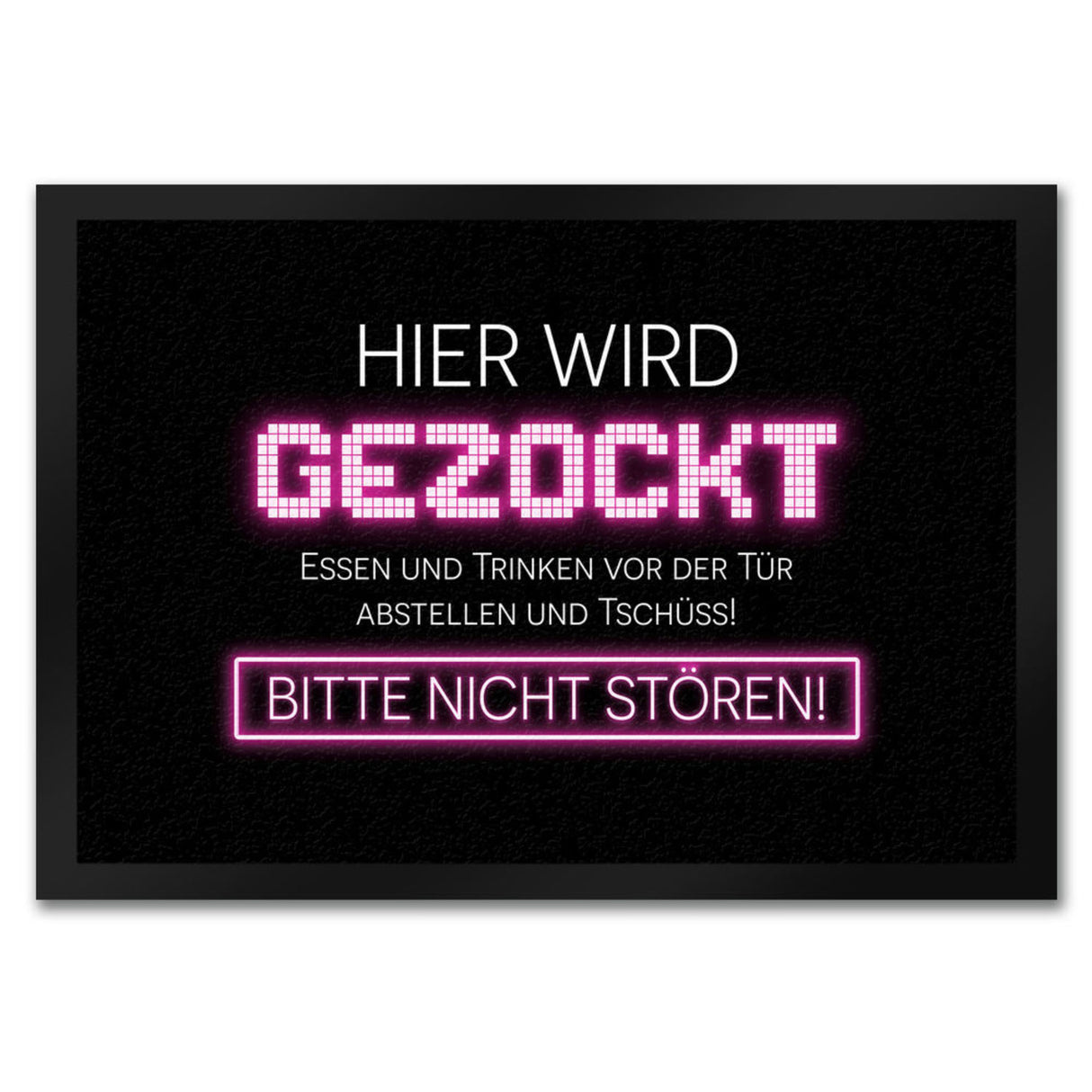 Hier wird gezockt Fußmatte für Gamer in violett