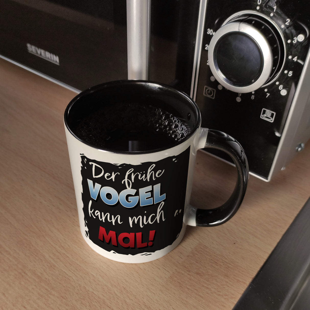 Der frühe Vogel kann mich mal Kaffeebecher mit lustigem Einhorn