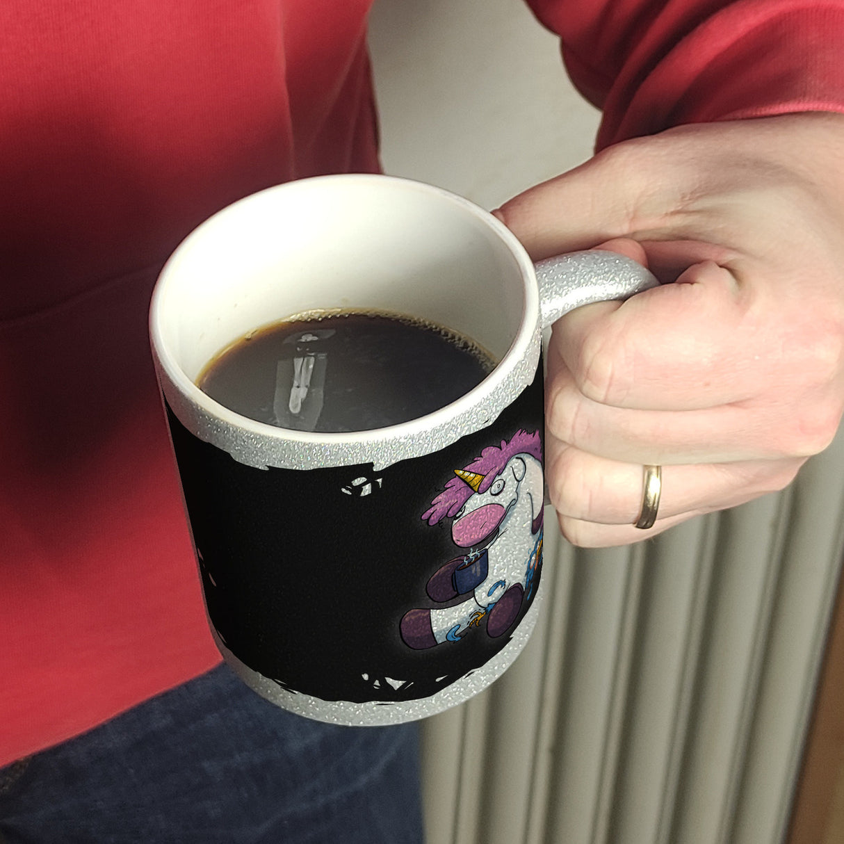 Der frühe Vogel kann mich mal Kaffeebecher mit lustigem Einhorn